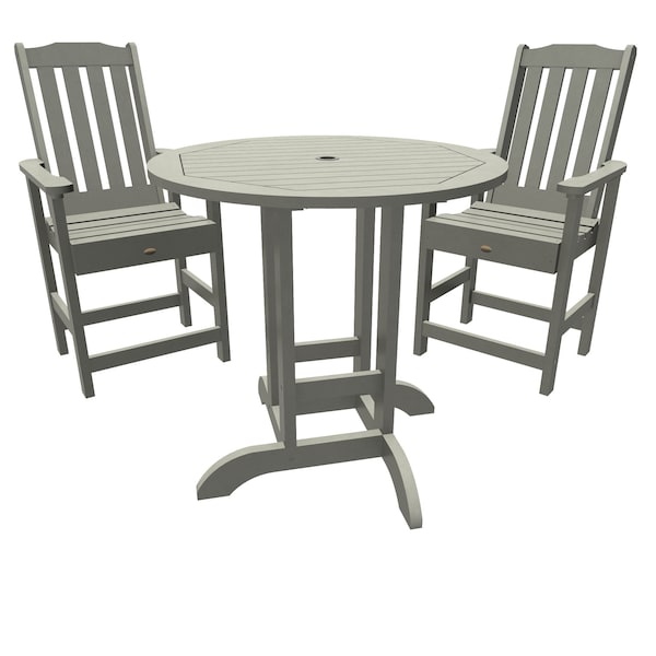 Highwood Usa Lehigh 3pc Round Counter Height Outdoor Patio Furniture Dining Set AD-CNL36-CGE - main